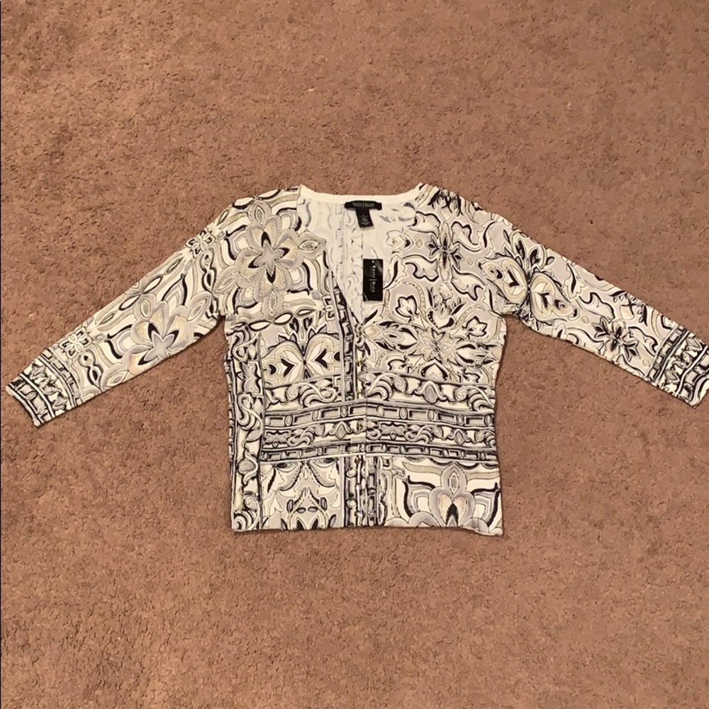 V-neck cardigan sweater